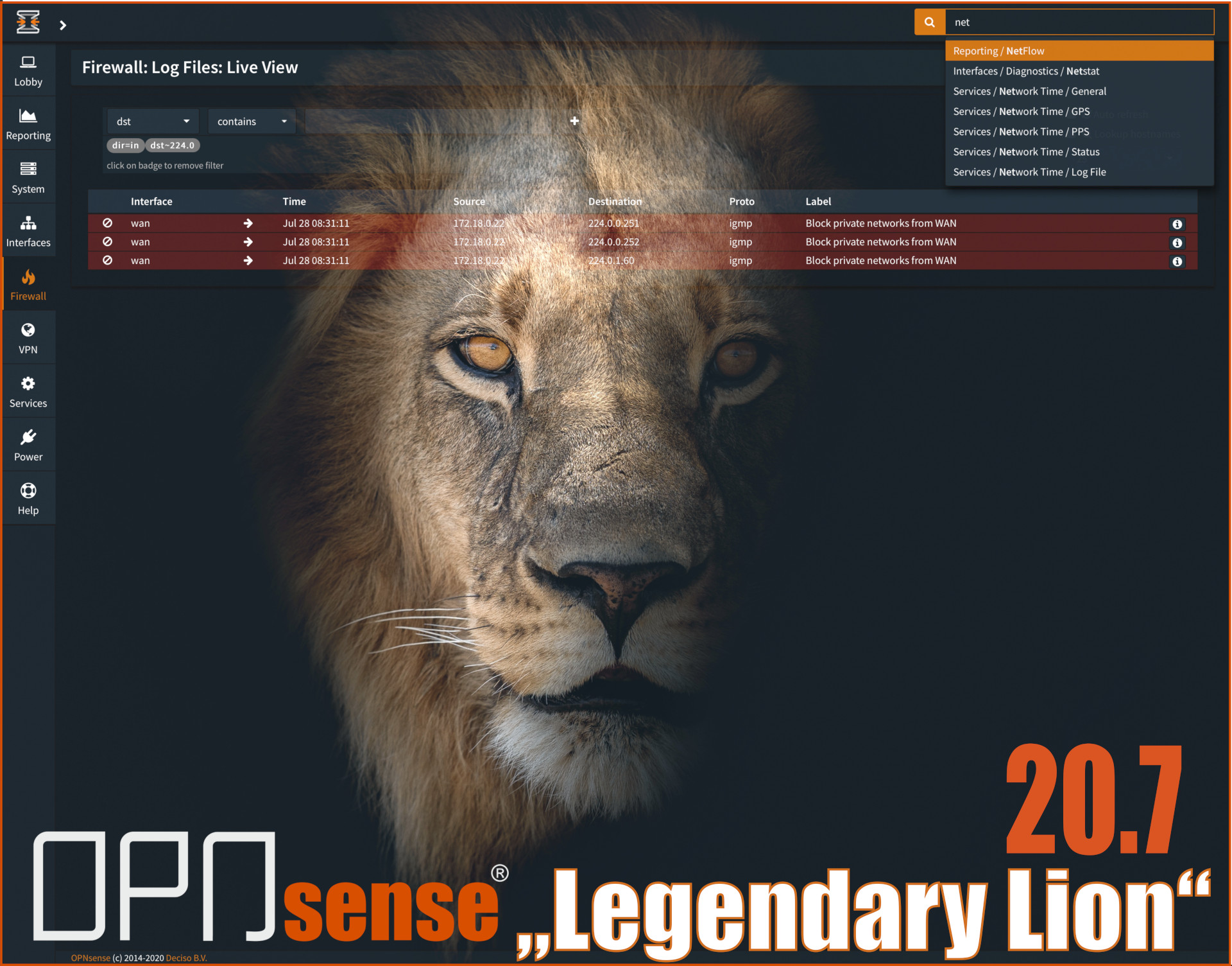 Press Photo OPNsense 20.7 Legendary Lion
